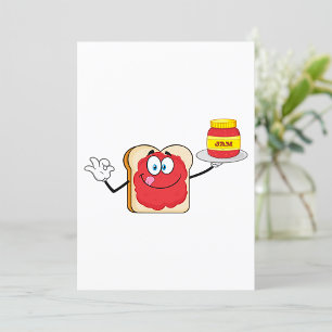 Invitación Personaje de dibujos animados de tostada con merme