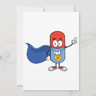 Invitación Personaje de dibujos animados héroe de la superpíl