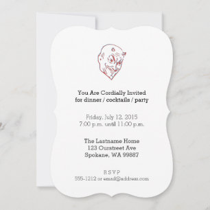 Invitación Personaje Vibrante de Cuerno Rojo Gráfico 3D