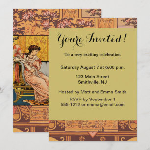 Invitación Personajes Clásicos de Cuentos de Hadas Belleza Be