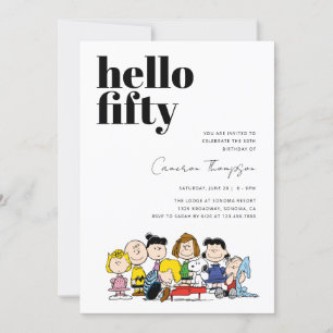 Invitación Personajes de cacahuetes - 50 cumpleaños