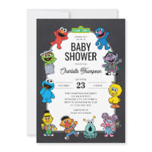 Personajes de Sesame Street Pizarra Baby Shower