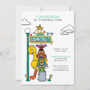 Invitación Personajes de Sesame Street y Cumpleaños de Señal