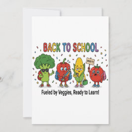 Invitación Personajes de Verduras Divertidos para el Regreso 