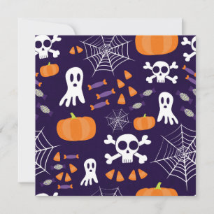 Invitación Personajes Divertidos y Espeluznantes de Halloween