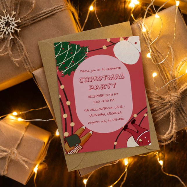 Invitación Personajes Navideños Juguetones con Luces (Subido por el creador)