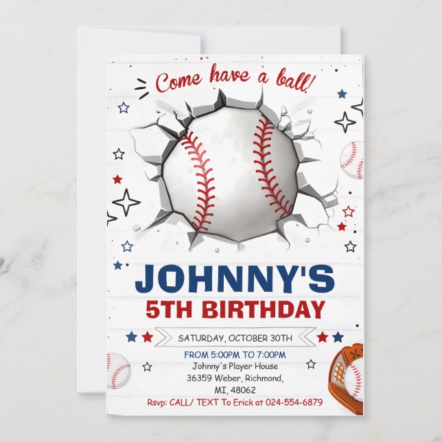 Invitación personal a la fiesta de cumpleaños del  (Anverso)