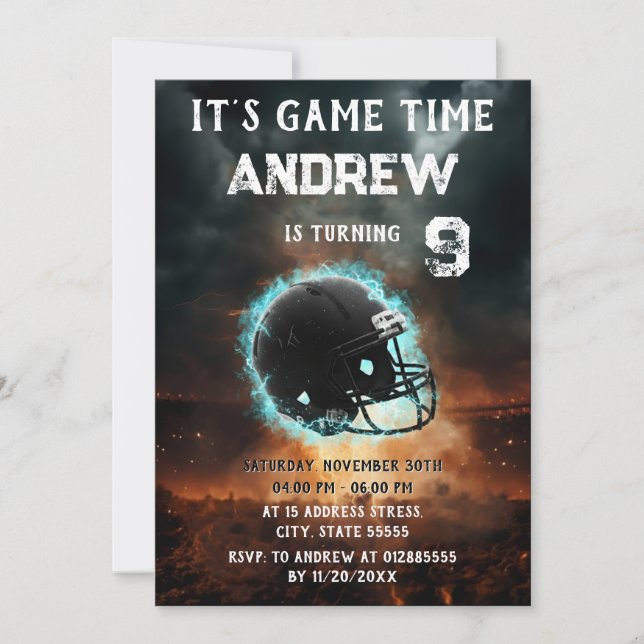 Invitación Personal American Football Invitation (Anverso)