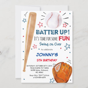 Invitación personal de cumpleaños al béisbol
