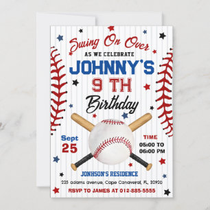 Invitación personal de cumpleaños al béisbol