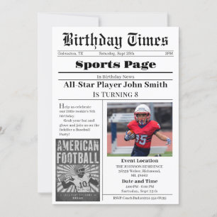 Invitación personal de cumpleaños al fútbol con fo