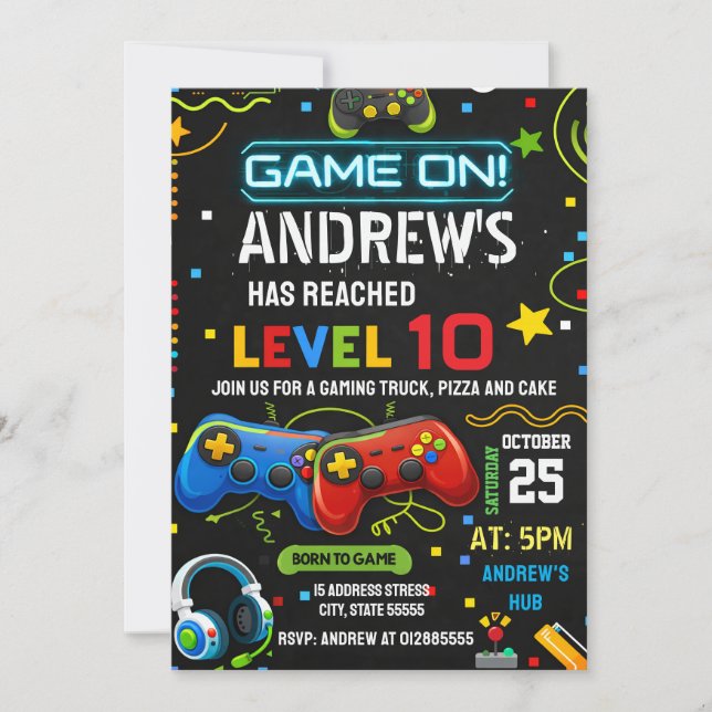 Invitación Personal de Cumpleaños para Fiesta de J (Anverso)