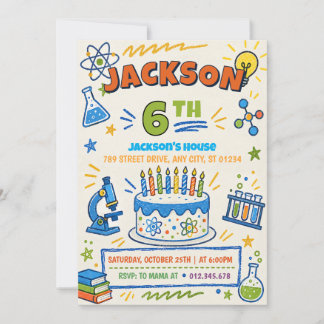 Invitación Personal Digital Science Birthday party