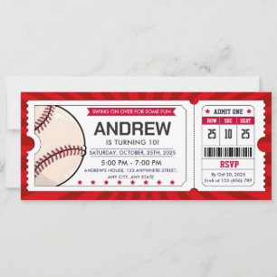 Invitación personal para entradas de béisbol