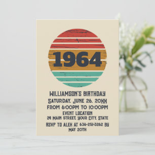 Invitación Personaliazada fiesta de sesenta años de antigüeda