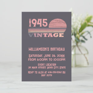 Invitación Personaliazed ochenta vintage fiesta de cumpleaños
