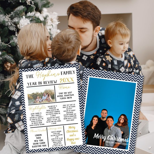 Invitación Personalised Holiday Keepsake Card Year in Review (Subido por el creador)