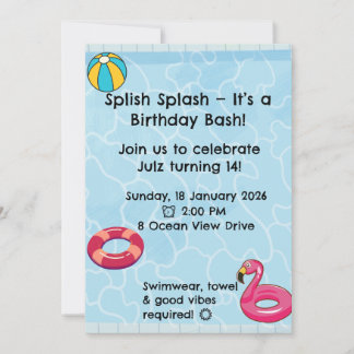 Invitación Personalised Kids Pool Party Invitation | Summer