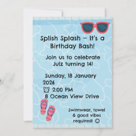 Invitación Personalised Kids Pool Party Invitation | Summer
