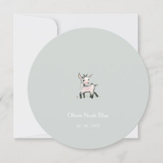 Invitación Personalised Little Goat Baby Birth Announcement.