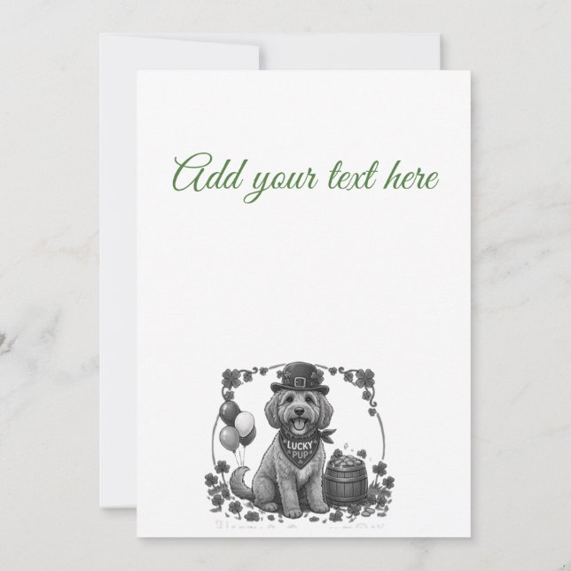 Invitación Personalised Lucky Cockapoo St. Patrick's Day (Reverso)