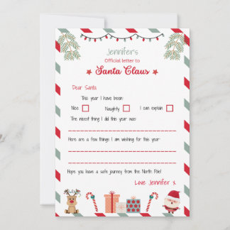 Invitación Personalised Official Letter to Santa North Pole