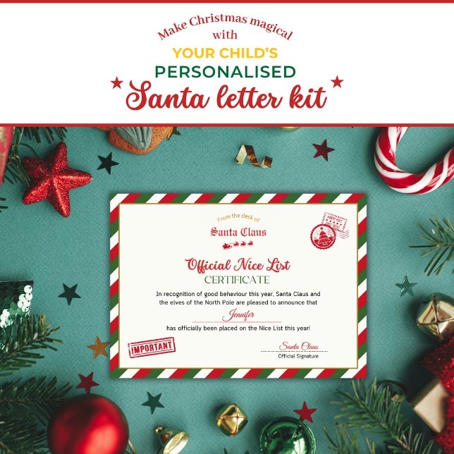 Invitación Personalised Official Nice List Certificate Santa (Subido por el creador)