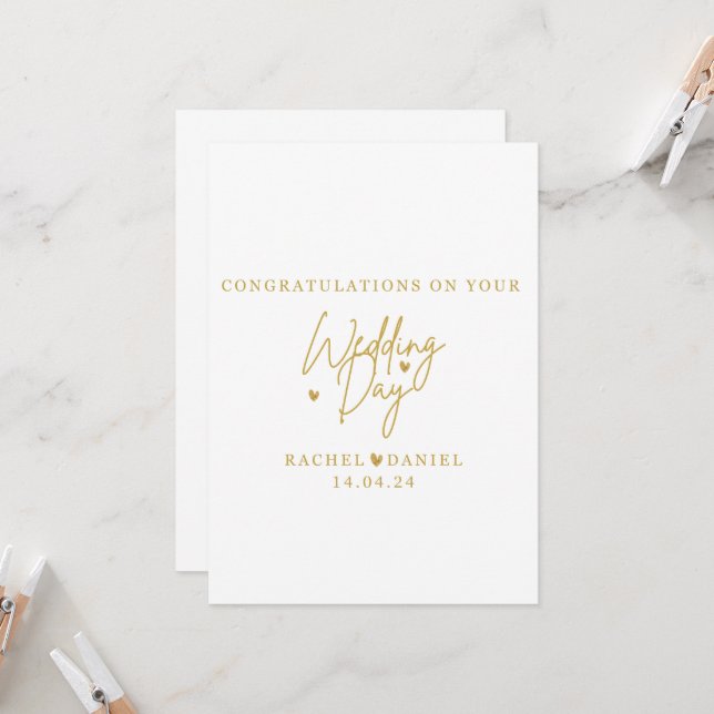 Invitación Personalised Wedding Day Card - Happily Ever After (Anverso/Reverso In Situ)