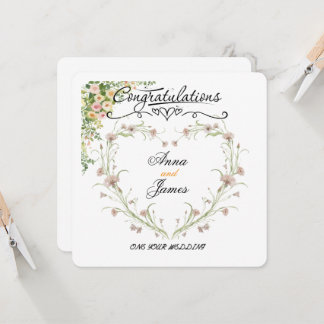 Invitación Personalised Wedding Floral Card | Newly Married