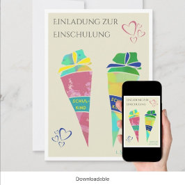 Invitación Personalisierbare Einladung Einschulung deutsch 