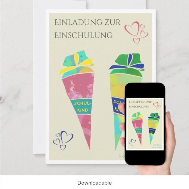 Invitación Personalisierbare Einladung Einschulung deutsch  (Subido por el creador)