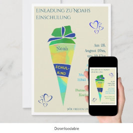 Invitación Personalisierbare Einladung Einschulung Junge 