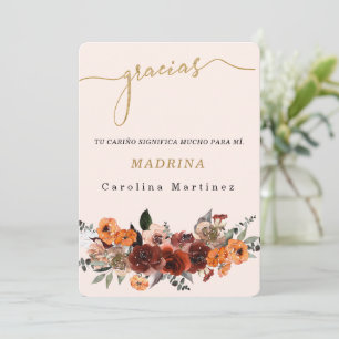 Invitación Personaliza Agradecimiento Para la Madrina