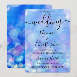 Invitación Personaliza: Boda Bokeh Blue Dream