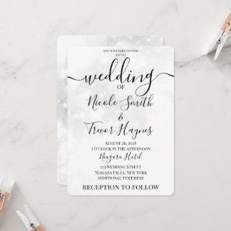 Invitación Personaliza: Boda con Bokeh Blanco