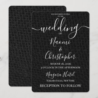 Invitación Personaliza: Boda con Textura de Red Negra Simple