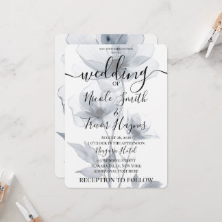 Invitación Personaliza: Boda de Flores Azules Translúcidas