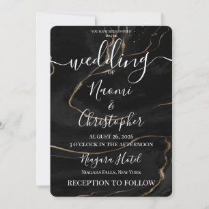 Invitación Personaliza: Boda de Tinta Alcohólica Vena de Oro