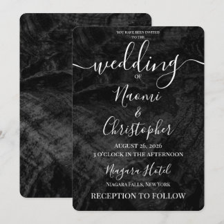 Invitación Personaliza: Boda Grunge de Terciopelo Negro
