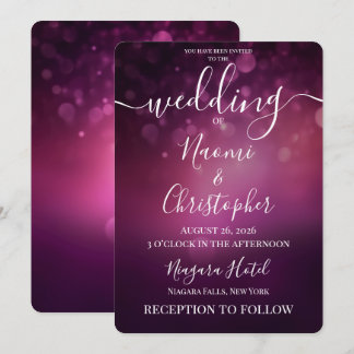 Invitación Personaliza: Boda Luz Bokeh Rosa