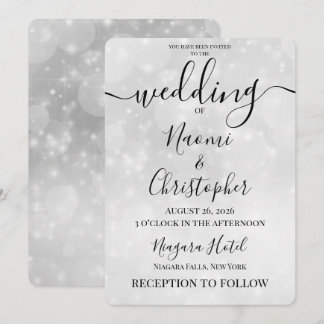 Invitación Personaliza: Boda Minimalista con Efecto Bokeh Gri