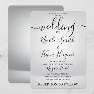 Invitación Personaliza: Boda Minimalista Moderna de Plata