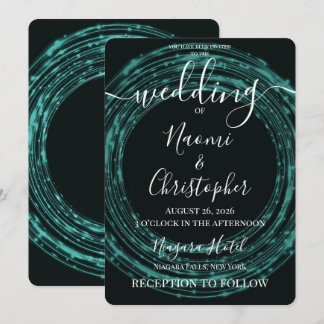 Invitación Personaliza: Bodas de Círculos Verde Turquesa