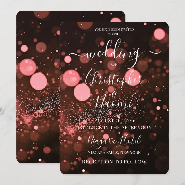 Invitación PERSONALIZA: Bokeh Blizzard Personalizado (Anverso / Reverso)