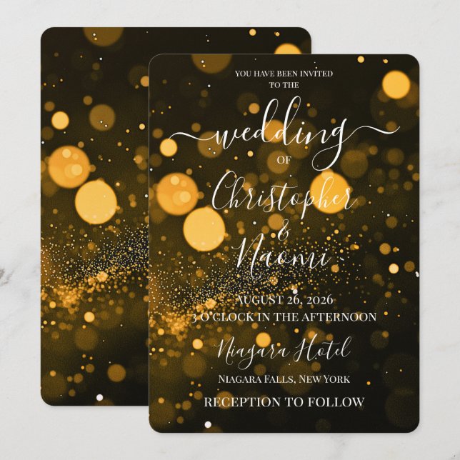 Invitación PERSONALIZA: Bokeh Blizzard Personalizado (Anverso / Reverso)
