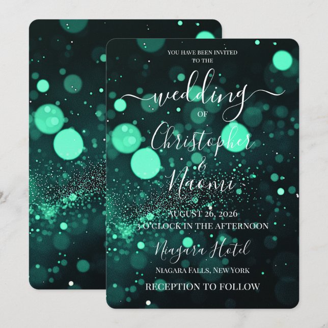 Invitación PERSONALIZA: Bokeh Blizzard Personalizado (Anverso / Reverso)
