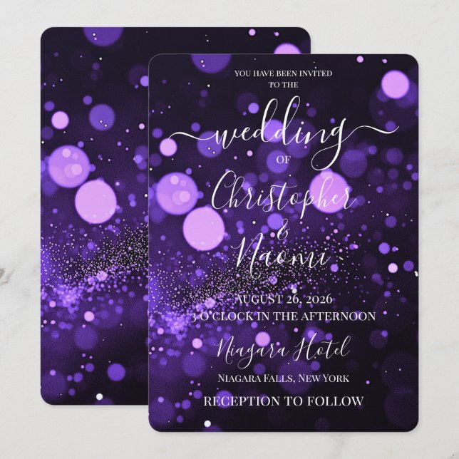 Invitación PERSONALIZA: Bokeh Blizzard Personalizado (Anverso / Reverso)