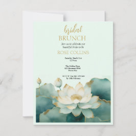 Invitación Personaliza Bridal Shower Lotus gold