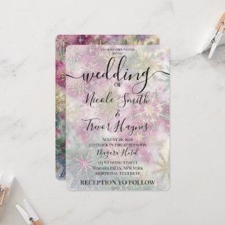 Invitación Personaliza: Copos de Nieve de Celebración Boda de