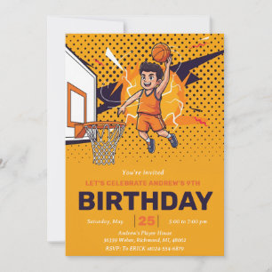 Invitación personaliza Cumpleaños Deporte Baloncesto
